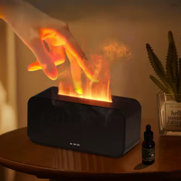 nawilżacz powietrza z dyfuzorem olejków eterycznych mini płomień z światłem LED