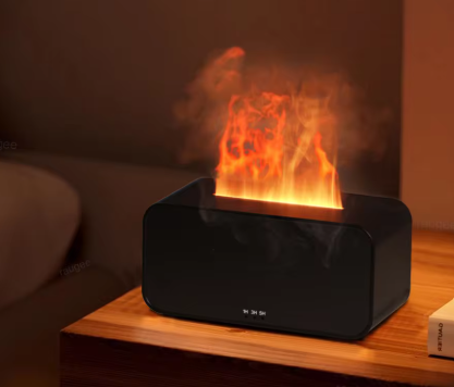 nawilżacz powietrza z dyfuzorem olejków eterycznych mini płomień z światłem LED