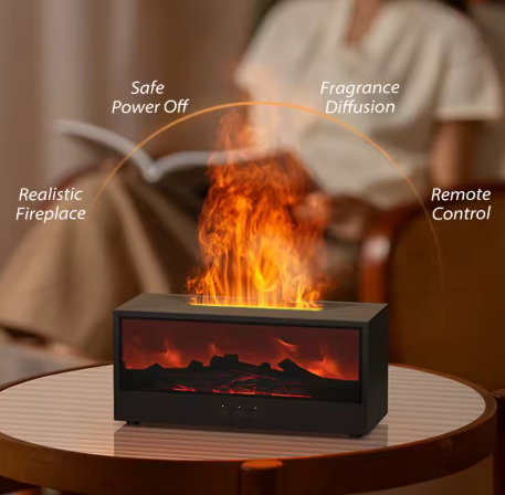 dyfuzor zapachowy nawilżacz powietrza imitowany kominek